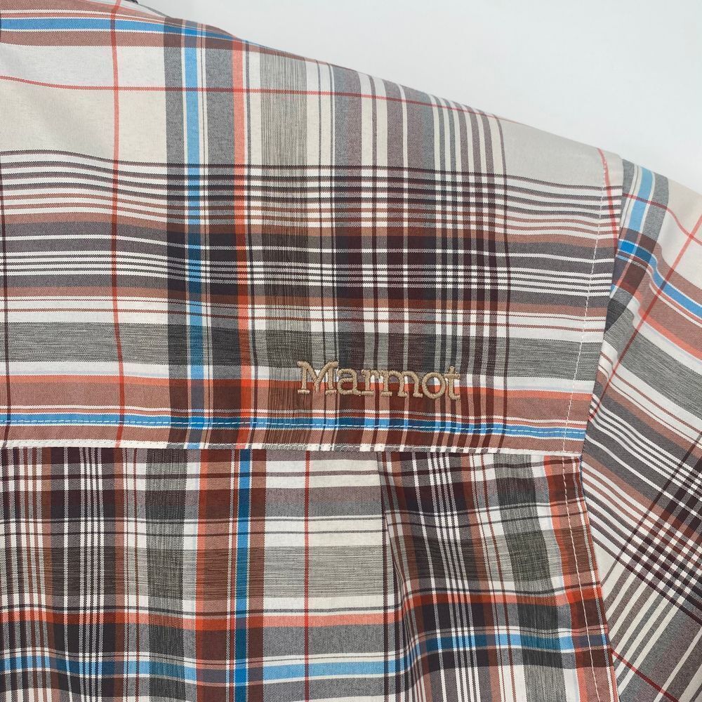 Marmot Shirt Large Short Sleeve Button Up Mens Lightweight Outdoors 100% Poly - Picture 8 of 9